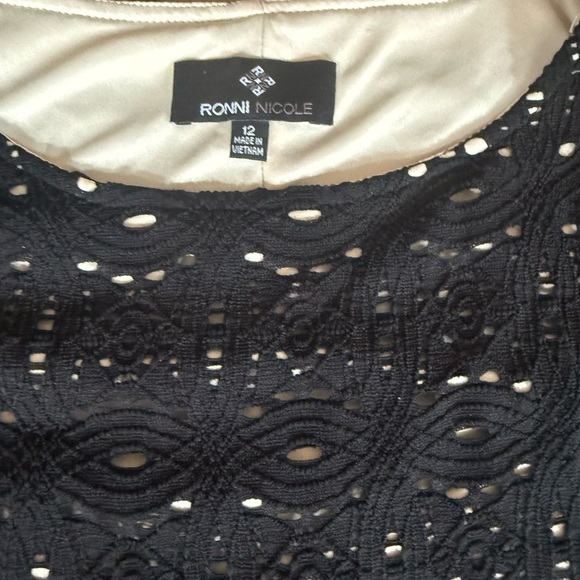 Black Lace Cold Shoulder Dress - Picture 3 of 5